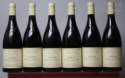 null 6 bouteilles VOLNAY 1er cru "Les Champans" - Vincent Girardin 1995 Une étiquette...
