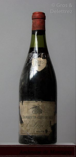 null 1 bouteille CHAMBERTIN CLOS DE BÈZE Grand cru - A. LIGERET 1937 Etiquette très...