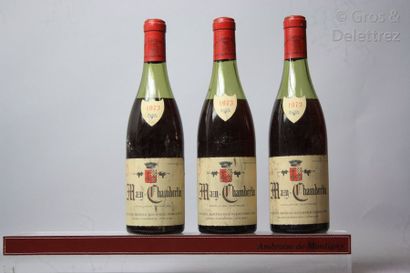 null 3 bouteilles MAZY CHAMBERTIN Grand cru - A. ROUSSEAU 1973 Etiquettes légèrement...