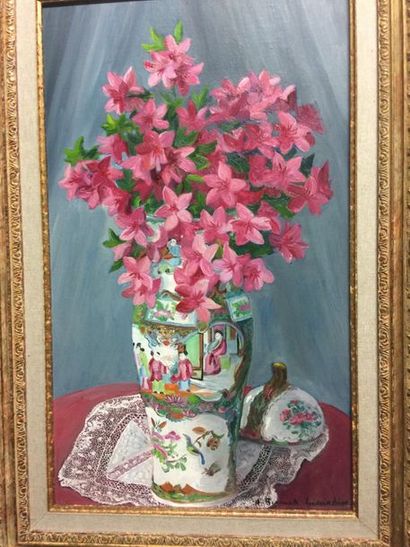 Hélène BESNARD-GIRAUDIAS (1906-2003) 

Le vase japonais fleuri - Vase de marguerites...