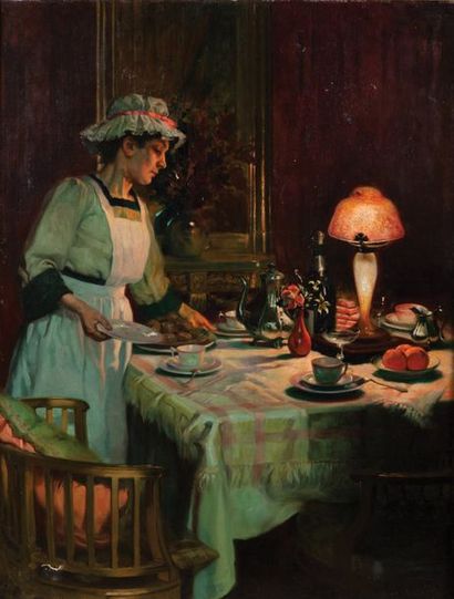 Prosper Louis VAGNIER (XIX-XXème siècle) "La domestique"

Huile sur toile signée...