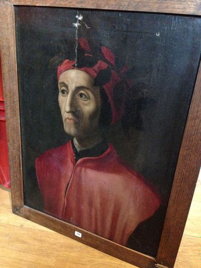 ECOLE ITALIENNE DU XVIIème SIECLE Portrait de Dante Alighieri.

Panneau de noyer...