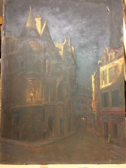 G.JACQUES Rue animée 

Huile sur toile, 81 x 60 cm