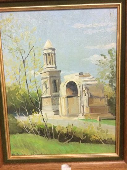 Hélène BESNARD-GIRAUDIAS (1906-2003) Les Antiques de Saint Remy - Fontaine des quatre...