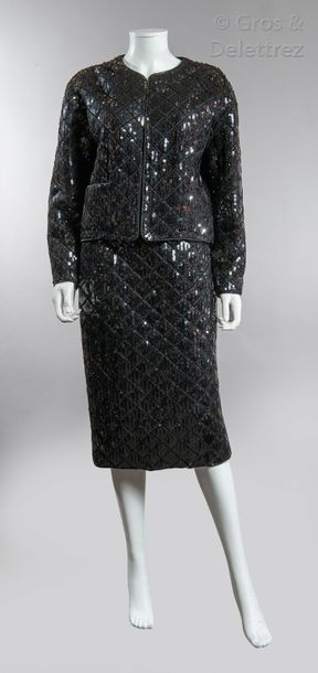 CHANEL Boutique - Collection Automne/Hiver 1986-1987 Rare tailleur du soir en nylon...