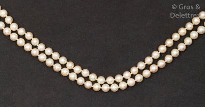 Sautoir de perles de culture Japonaise Akoia,...