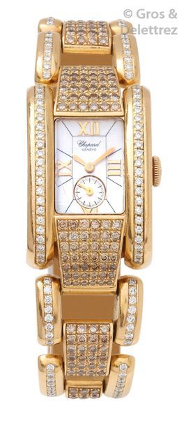CHOPARD «?La Strada?» - Montre bracelet de femme en or jaune 18K sertie de diamants....