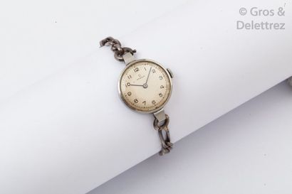 OMEGA Bracelet-montre de dame en acier, boîtier rond, mouvement mécanique, bracelet...