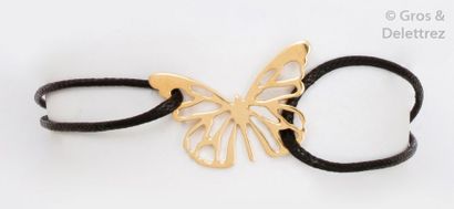 null Bracelet «?Papillon?» en or jaune ajouré, le bracelet formé par un cordon de...