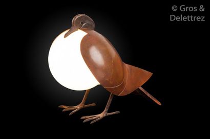 François-Xavier LALANNE (1927-2008) édition Artcurial Lampe «?Pigeon?» en bronze...
