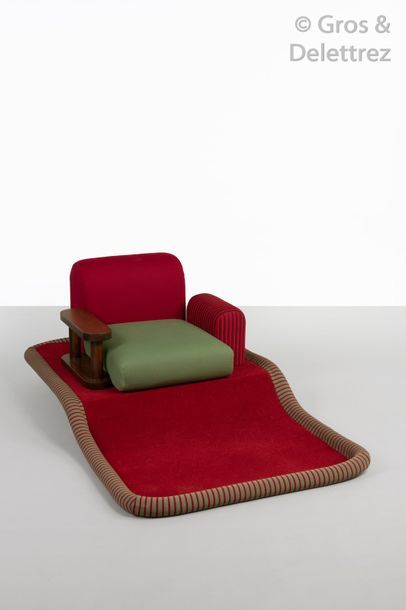 Ettore SOTTSASS (1917-2007) Edition limitée BEDDING Rare fauteuil modèle «?Tapis...