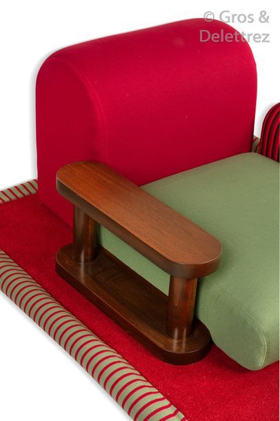 Ettore SOTTSASS (1917-2007) Edition limitée BEDDING Rare fauteuil modèle «?Tapis...
