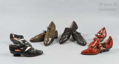 Robert CLERGERIE Lot composé de quatre paires de chaussures diverses. T.38 environ....
