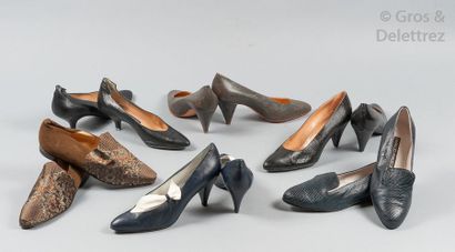 Maud FRIZON Lot composé de six paires de chaussures diverses. T.38 environ. Bon état...