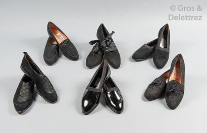 Jean-Paul BARRIOL Lot de six paires de chaussures diverses. T.38 environ. Bon état...