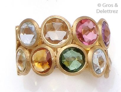 MARCO BICEGO Bague en or jaune, ornée de pierres gemmes telles que tourmalines, citrines,...