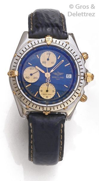 BREITLING «Chronomat» Ref. B13048 - Montre chronographe avec boîtier en acier. Cadran...
