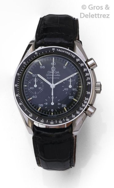 OMEGA «Speedmaster "Reduced"» années 1990 - Montre chronographe avec boîtier en acier....