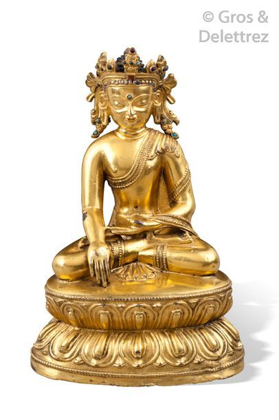 Népal, XIVe/XVe siècle	

Statuette en cuivre...