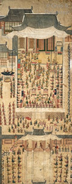 null Corée, période Choson, XVIIIe siècle Probablement deux vues du Gyeongbokgung,...