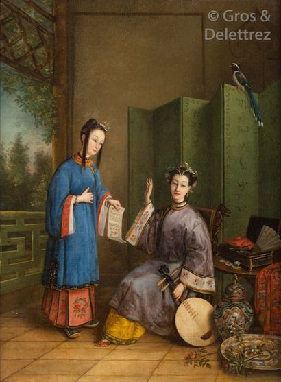 École Anglo-Chinoise, vers 1880 Peinture...