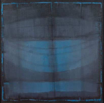 Nadia SAIKALI (né en 1936) 
Mandala bleu nuit, 1982
Acrylique sur toile signée en...