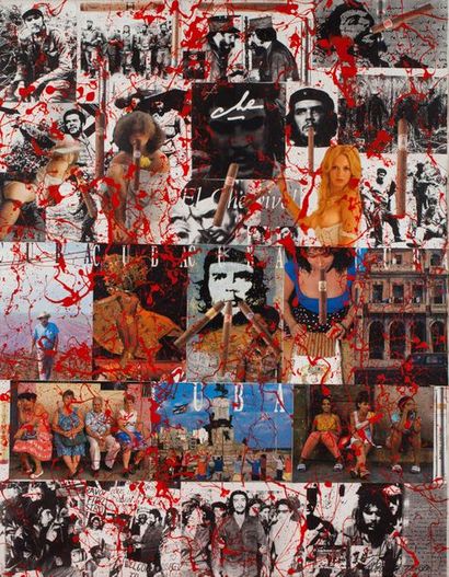 TOSHIMITSU IMAÏ (1928-2002) 
Viva Cuba n°2, mars 1999
Collage et acrylique sur toile.
Signée...