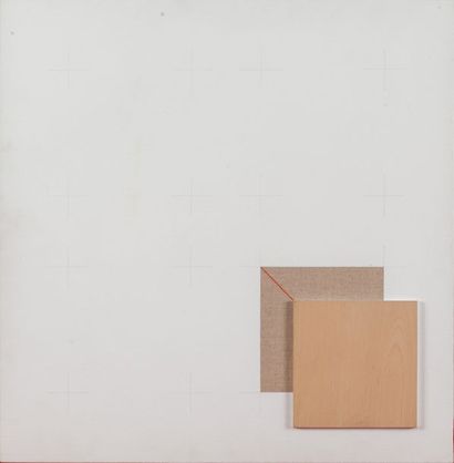 Sato SATORU (né en 1945) «Hommag(e) au carr(é)e XXXIV, Blanc 09»
Acrylique et panneaux...