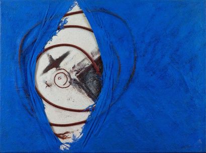 Laurent JIMENEZ-BALAGUER (1938-2015) 
Surface bleue, Paris, 1995
Technique mixte...