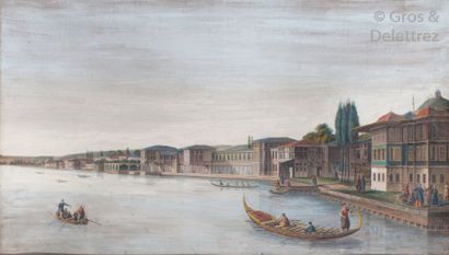 null Attribué à Antoine-Ignace MELLING (1763-1831) Vue de Constantinople Aquarelle...