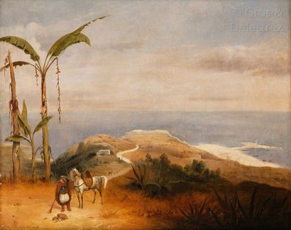 null Auguste COOMANS (? -1896) Alger vu des hauteurs, 1848 Huile sur toile, signée...
