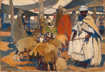 Léon CAUVY (1874-1933) 


Le marché aux moutons


Huile...
