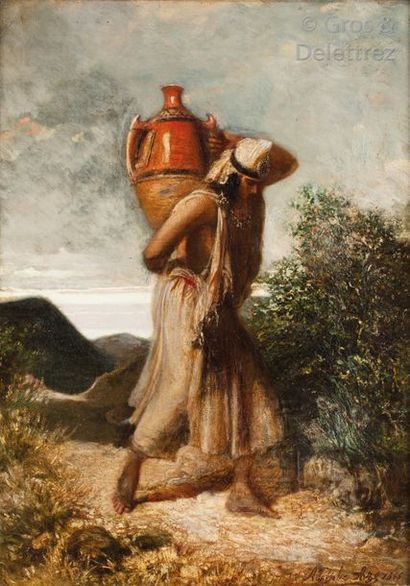 Adolphe AZE (1823-1884) Porteuse d’eau kabyle...