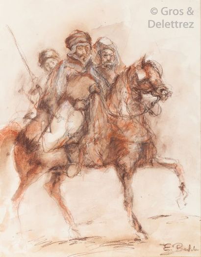 E.BARTOLIN (XIXe siècle) Cavaliers arabes...
