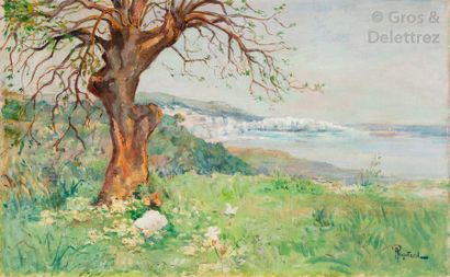 null Alexandre RIGOTARD (1871-1944) La Baie d’Alger Huile sur toile, signée en bas...