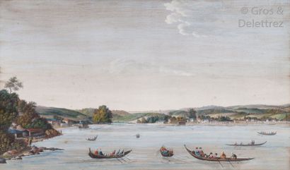 null Attribué à Antoine-Ignace MELLING (1763-1831) Caïques sur les bords sur Bosphore...