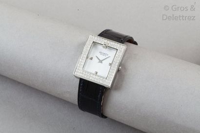 HERMES Paris Swiss made n°BE1.230/2713811 *Rare montre «?Belt?» en acier, cadran...