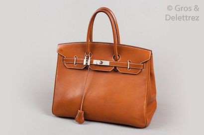 HERMES PARIS MADE IN FRANCE ANNÉE 2010 *Sac «?Birkin?» 35cm en veau Barénia à surpiqûres...