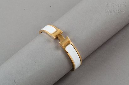 HERMÈS Paris made in France *Bracelet jonc «?Clic H?» ouvrant 12mm en métal doré...