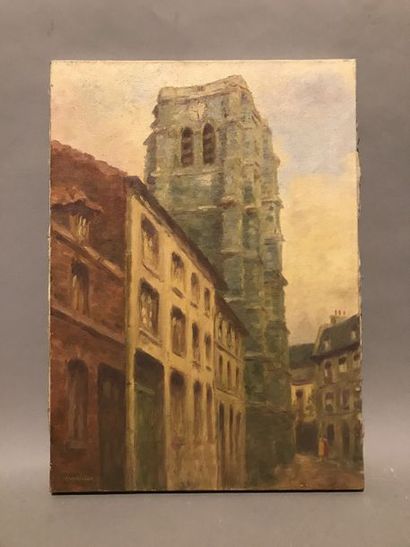 Hubert VERNIER (XXe) Vue d'Eglise.

Huile sur toile.

Signée en bas à gauche.

Datée...