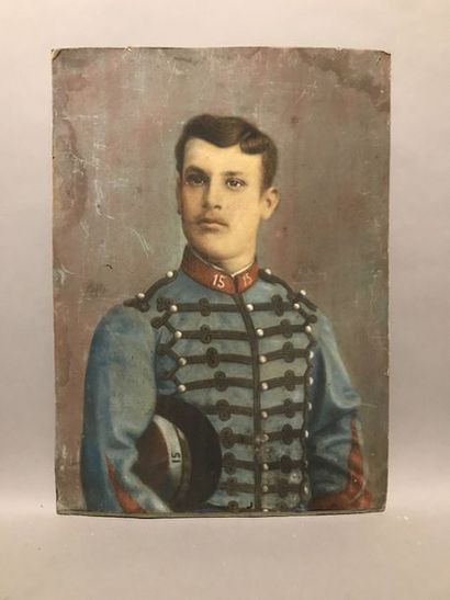 École Française du XIXe siècle Portrait d'un élève officier en uniforme.

Pastel...