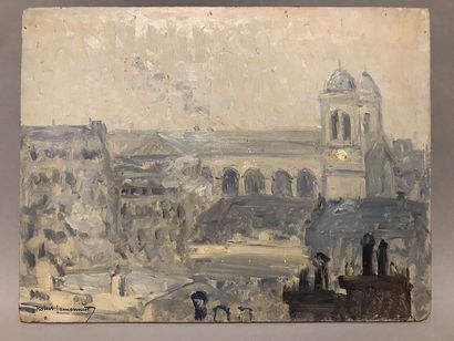 Robert LEMONNIER (1883-1970) Vues de Normandie, vue de l'Eglise Saint François-Xavier...