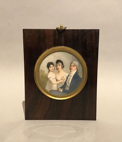 Louis SENÉ (1747-1804) Portrait de famille.

Miniature sur ivoire.

Signée en bas...