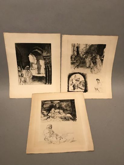 Alméry LOBEL-RICHE (1880-1950) Scènes orientalistes.

3 eaux-fortes sur papier.

27,5...