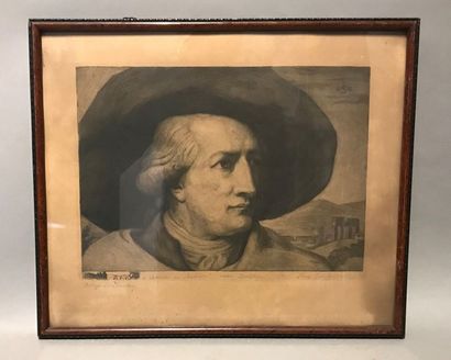 Thea SCHLEUSNER (1879-1964) Portrait de Goethe.

Gravure sur papier.

Monogrammée...