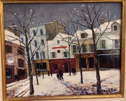 Louis DALI (1905-2001) Place enneigé à Montmartre

Huile sur toile, signée en bas...