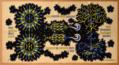 Jean PICART LE DOUX (1902-1982) «Nous sommes la nature» Tapisserie en laine polychrome...