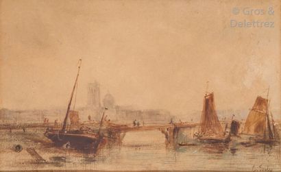 Eugène ISABEY (1803-1886) 
«?La Seine à Paris?»...