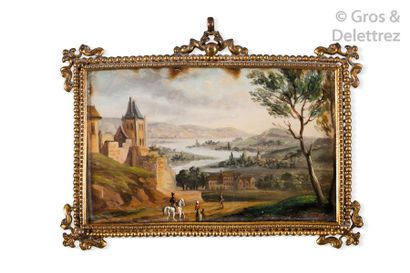 null École Française vers 1830/1840

Paysage fluvial animé

Peinture en fixé sous...
