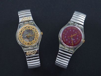 null SWATCH, lot de 3 montres comprenant les modèles suivants :

-Asetra (Bracelet...